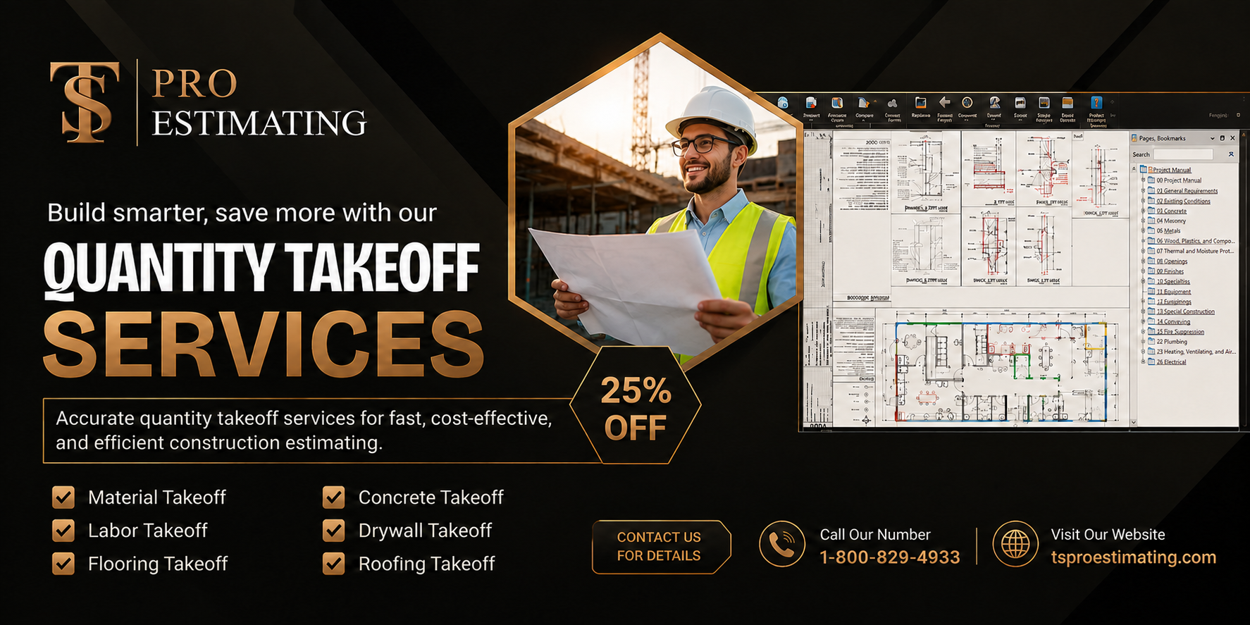 TS Pro Estimating construction estimating services — banner 1